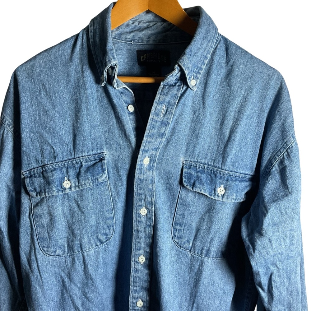 Cambridge Blue Denim Button-Up Shirt - Picture 2 of 5